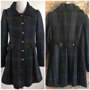 Wool Fully lined Flattering Fit Navy Blue Coat